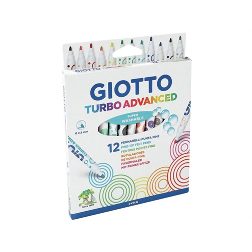 Marqueur turbo advanced Giotto - Etui de 12 couleurs Marqueur turbo advanced Giotto - Etui de 12 couleurs