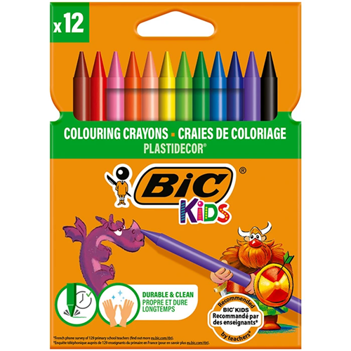 Plastidecor Bic set van12 kleuren Plastidecor Bic set van12 kleuren