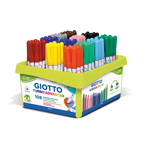 Schoolpack 144 fijne stiften met een punt van 2,8 mm Giotto Turbo Advanced Schoolpack 144 fijne stiften met een punt van 2,8 mm Giotto Turbo Advanced