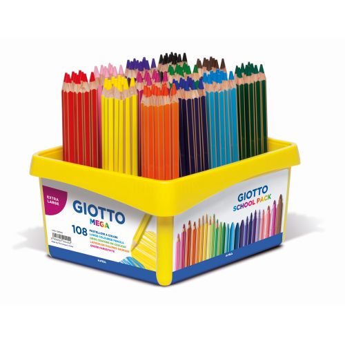 Crayon Giotto Mega : Schoolpack de 108 [Couleurs ass.]