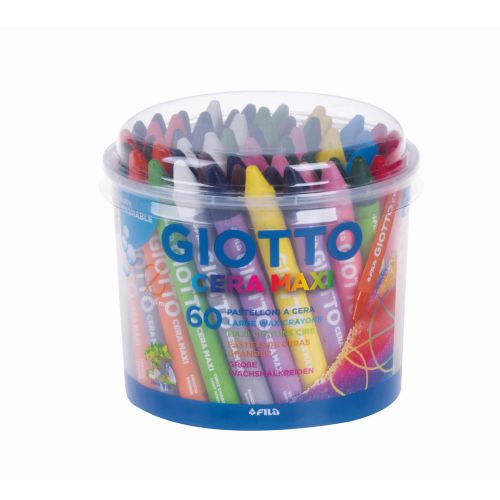 Crayon à la cire Giotto Maxi : Pot de 60 [Couleurs ass.]