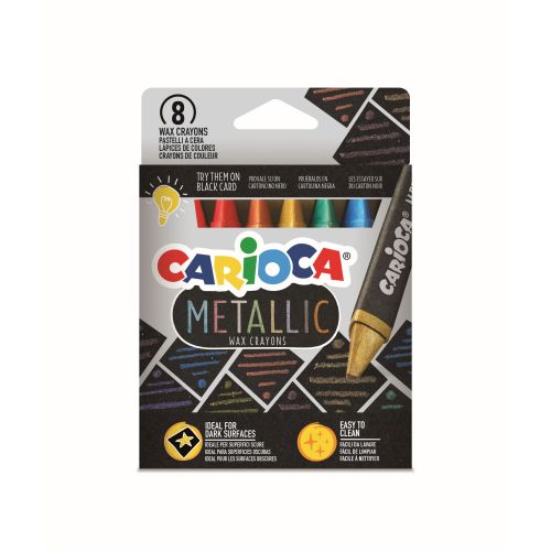Crayon à la cire Wax Maxi étui de 8 couleurs métalliques