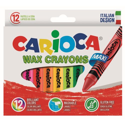 Crayon à la cire Wax Maxi : Etui de 12 [Couleurs ass.]