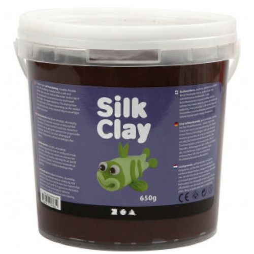 Silk clay pâte à modeler autoducissante brun 650 gr