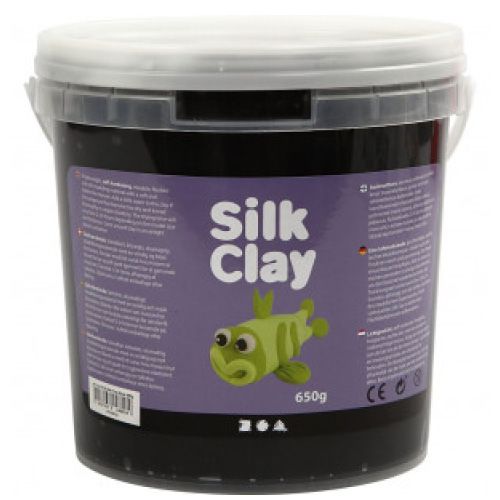 Silk clay pâte à modeler autoducissante noir 650 gr